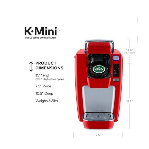 Keurig® Single-Serve Coffee Maker, Red, Pre-Owned - 10.8" H, 6.9" W, 10.7" D - Picture 1 of 15